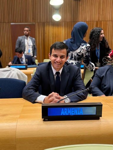 Gevorg Ghazaryan representing Maqoor at the UN ECOSOC Youth Forum